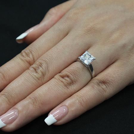 Princess Diamond Engagement Ring (Clarity Enhanced) Engagement Rings 4