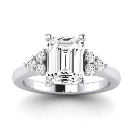 Alyssa Moissanite Matching Band Only (does Not Include Engagement Ring) For Ring With Emerald Center Jewelry 3