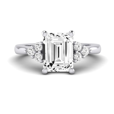 Alyssa Moissanite Matching Band Only (does Not Include Engagement Ring) For Ring With Emerald Center Jewelry 6