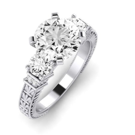 Angelonia Moissanite Matching Band Only (does Not Include Engagement Ring) For Ring With Round Center Jewelry 4