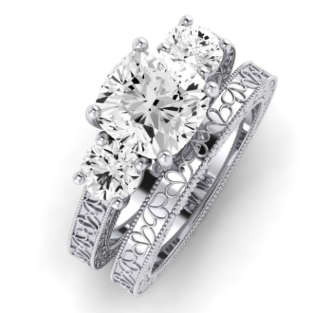 Belladonna Diamond Matching Band Only (does Not Include Engagement Ring) For Ring With Cushion Center Jewelry 2