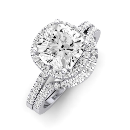 Bergenia Moissanite Matching Band Only (does Not Include Engagement Ring ) For Ring With Cushion Center Jewelry 2