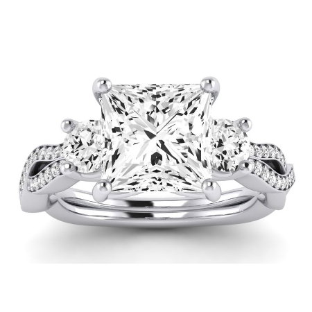 Bottlebrush Moissanite Matching Band Only (does Not Include Engagement Ring) For Ring With Princess Center Jewelry 3