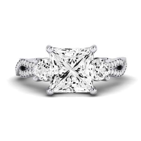 Bottlebrush Moissanite Matching Band Only (does Not Include Engagement Ring) For Ring With Princess Center Jewelry 6