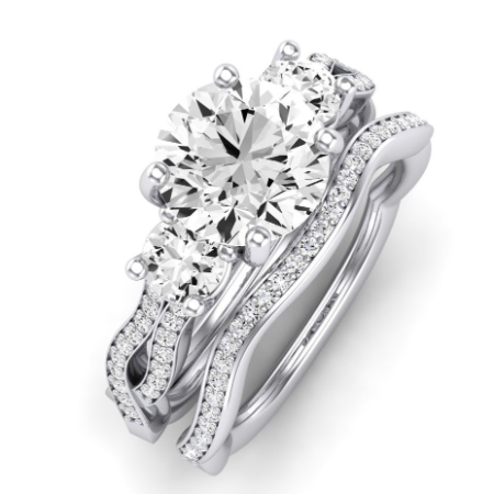 Bottlebrush Moissanite Matching Band Only (does Not Include Engagement Ring) For Ring With Round Center Jewelry 2