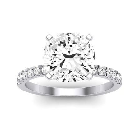 Dahlia Moissanite Matching Band Only (engagement Ring Not Included) For Ring With Cushion Center Jewelry 3