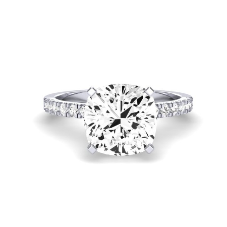Dahlia Moissanite Matching Band Only (engagement Ring Not Included) For Ring With Cushion Center Jewelry 6