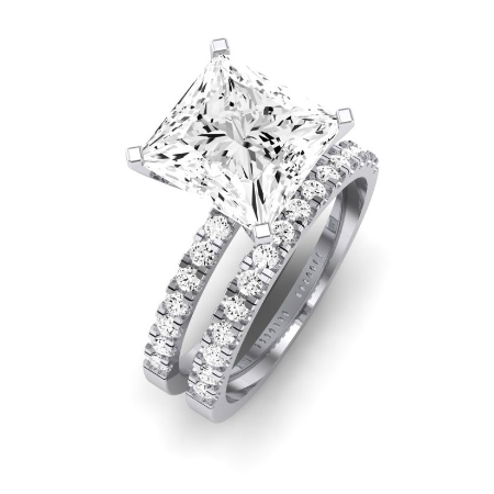 Dahlia Moissanite Matching Band Only (engagement Ring Not Included) For Ring With Princess Center Jewelry 2