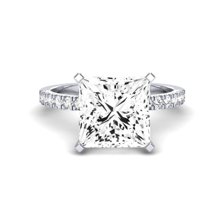 Dahlia Moissanite Matching Band Only (engagement Ring Not Included) For Ring With Princess Center Jewelry 6