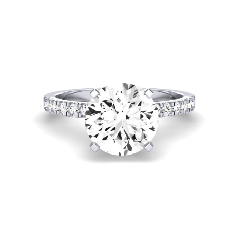 Dahlia Moissanite Matching Band Only (engagement Ring Not Included) For Ring With Round Center Jewelry 6