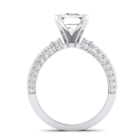Daphne Diamond Matching Band Only ( Engagement Ring Not Included) For Ring With Emerald Center Jewelry 5