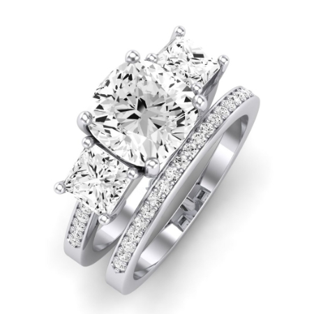 Dietes Moissanite Matching Band Only (does Not Include Engagement Ring) For Ring With Cushion Center Jewelry 2