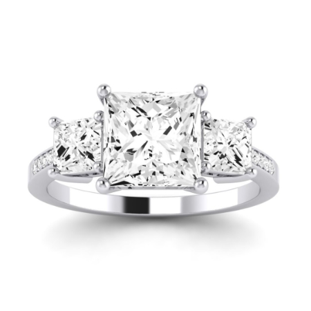 Dietes Moissanite Matching Band Only (does Not Include Engagement Ring) For Ring With Princess Center Jewelry 3