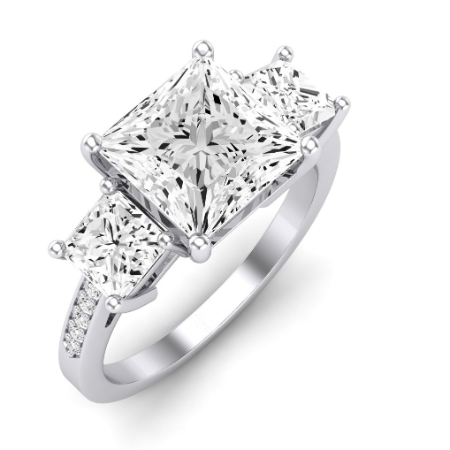 Dietes Moissanite Matching Band Only (does Not Include Engagement Ring) For Ring With Princess Center Jewelry 4