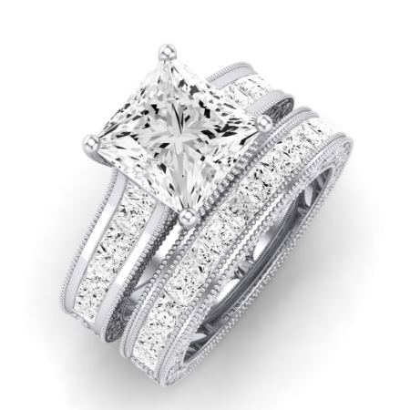 Edelweiss Diamond Matching Band Only (does Not Include Engagement Ring) For Ring With Princess Center Jewelry 2