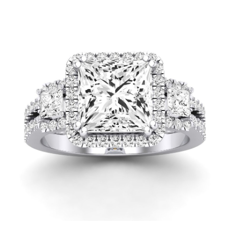 Erica Moissanite Matching Band Only (does Not Include Engagement Ring) For Ring With Princess Center Jewelry 3