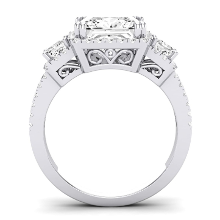Erica Moissanite Matching Band Only (does Not Include Engagement Ring) For Ring With Princess Center Jewelry 4