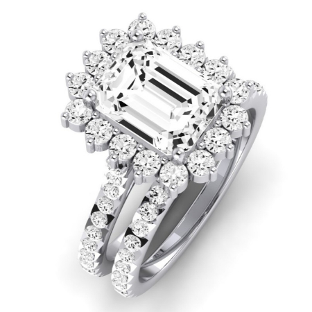 Gazania Diamond Matching Band Only (does Not Include Engagement Ring) For Ring With Emerald Center Jewelry 2