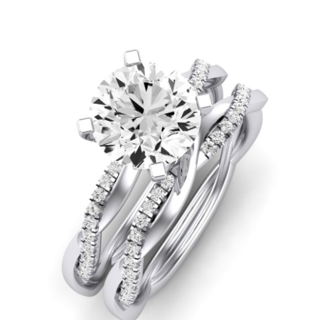 Iris Moissanite Matching Band Only (does Not Include Engagement Ring) For Ring With Round Center Jewelry 2