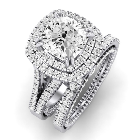 Lupin Diamond Matching Band Only (does Not Include Engagement Ring)  For Ring With Cushion Center Jewelry 2