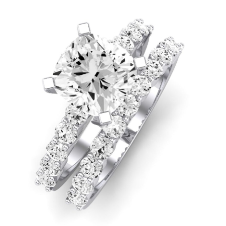 Magnolia Moissanite Matching Band Only (does Not Include Engagement Ring) For Ring With Cushion Center Jewelry 2