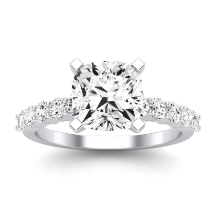 Magnolia Moissanite Matching Band Only (does Not Include Engagement Ring) For Ring With Cushion Center Jewelry 3