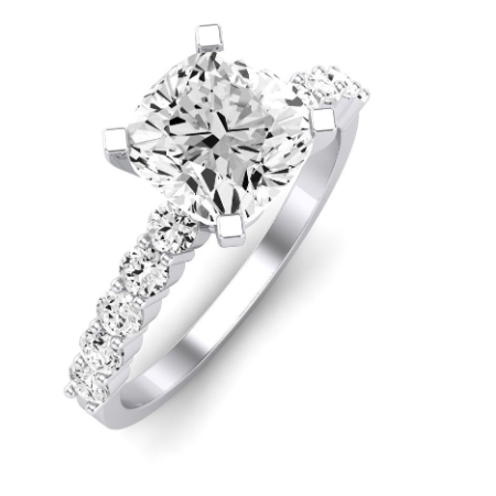 Magnolia Diamond Matching Band Only (does Not Include Engagement Ring) For Ring With Cushion Center Jewelry 4