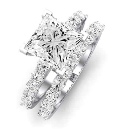 Magnolia Diamond Matching Band Only (does Not Include Engagement Ring) For Ring With Princess Center Jewelry 2