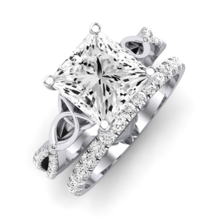 Pavonia Diamond Matching Band Only (does Not Include Engagement Ring)  For Ring With Princess Center Jewelry 2
