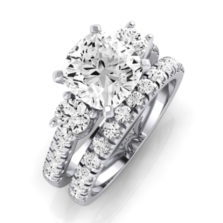 Primrose Diamond Matching Band Only ( Engagement Ring Not Included) For Ring With Cushion Center Jewelry 2