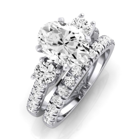 Primrose Moissanite Matching Band Only ( Engagement Ring Not Included) For Ring With Oval Center Jewelry 2