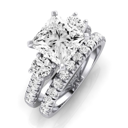 Primrose Diamond Matching Band Only ( Engagement Ring Not Included) For Ring With Princess Center Jewelry 2
