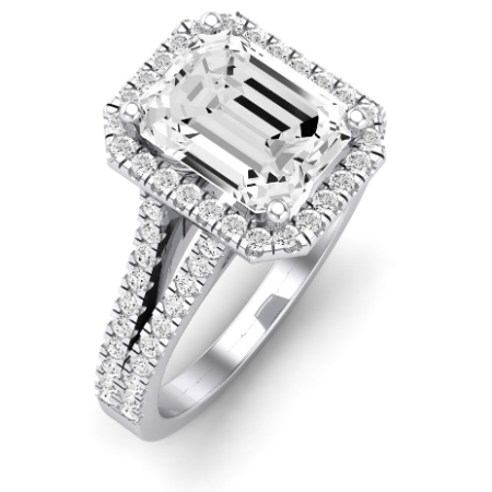 Silene Diamond Matching Band Only ( Engagement Ring Not Included) For Ring With Emerald Center Jewelry 4
