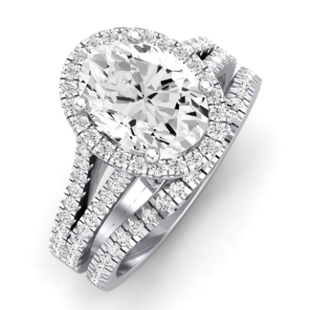 Silene Moissanite Matching Band Only ( Engagement Ring Not Included) For Ring With Oval Center Jewelry 2