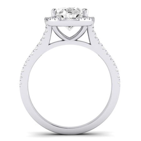 Silene Moissanite Matching Band Only ( Engagement Ring Not Included) For Ring With Oval Center Jewelry 5