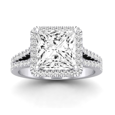 Silene Moissanite Matching Band Only ( Engagement Ring Not Included) For Ring With Princess Center Jewelry 3