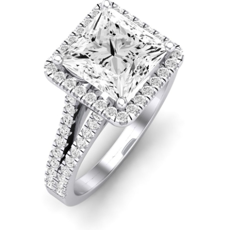Silene Moissanite Matching Band Only ( Engagement Ring Not Included) For Ring With Princess Center Jewelry 4