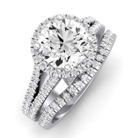 Silene Diamond Matching Band Only ( Engagement Ring Not Included) For Ring With Round Center Jewelry 2