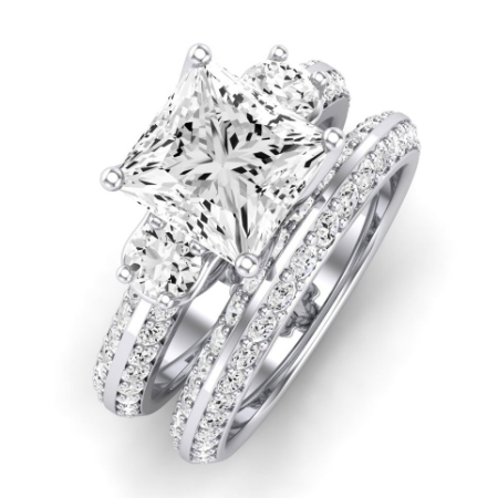 Thistle Diamond Matching Band Only (does Not Include Engagement Ring) For Ring With Princess Center Jewelry 2
