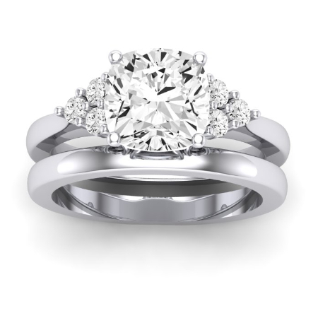 Alyssa Diamond Matching Band Only (does Not Include Engagement Ring) For Ring With Cushion Center Jewelry 1