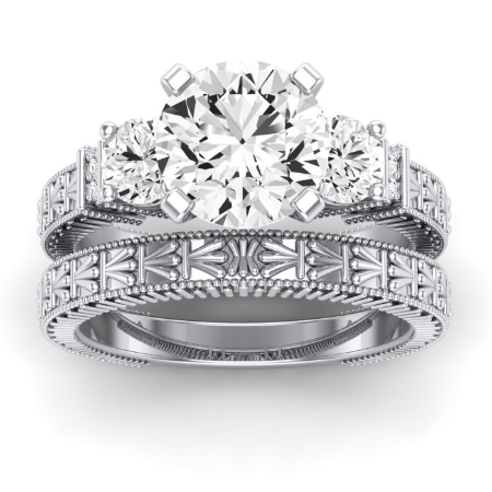 Angelonia Moissanite Matching Band Only (does Not Include Engagement Ring) For Ring With Round Center Jewelry 1
