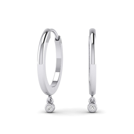 Hadley - 0.03ct Huggie Diamond Drop Earrings Jewelry 1