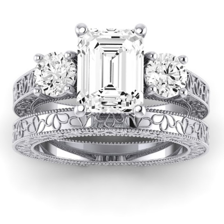 Emerald Diamond Bridal Set (Clarity Enhanced)