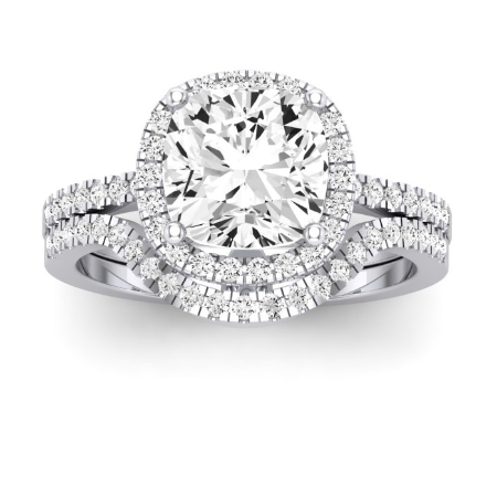Bergenia Moissanite Matching Band Only (does Not Include Engagement Ring ) For Ring With Cushion Center Jewelry 1