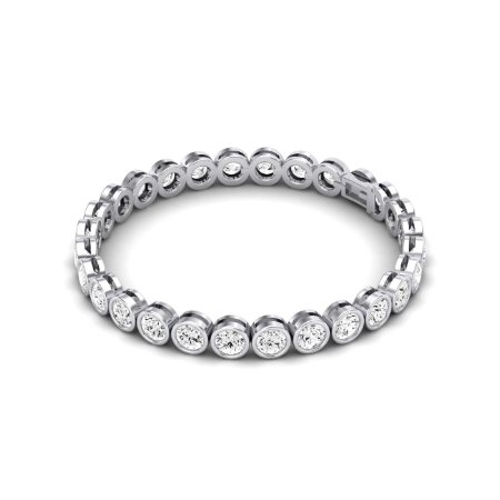 Sydney Round Bezel Set Modern Diamond Bracelet (clarity Enhanced)