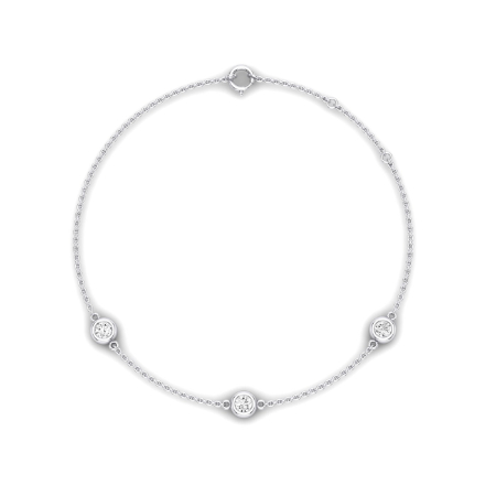 Geneva Trio Round Bezel Chain Diamond Bracelet (clarity Enhanced) Jewelry 1