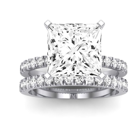 Dahlia Moissanite Matching Band Only (engagement Ring Not Included) For Ring With Princess Center Jewelry 1
