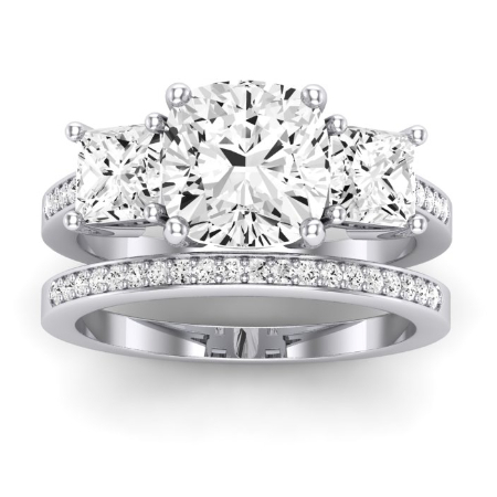 Dietes Moissanite Matching Band Only (does Not Include Engagement Ring) For Ring With Cushion Center Jewelry 1