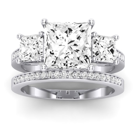 Dietes Moissanite Matching Band Only (does Not Include Engagement Ring) For Ring With Princess Center Jewelry 1