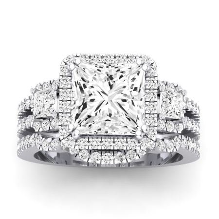 Erica Moissanite Matching Band Only (does Not Include Engagement Ring) For Ring With Princess Center Jewelry 1